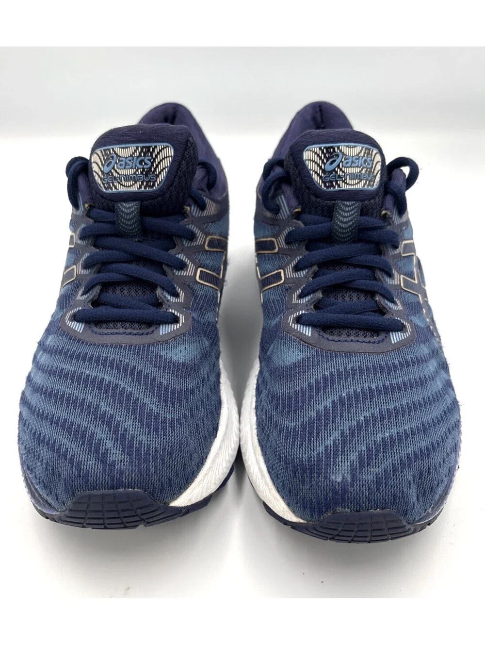 ASICS GEL-Nimbus 22 Blue Gold Running Shoes Women's 8.5